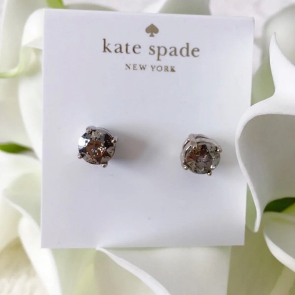 kate spade Jewelry - NWT Kate Spade Silver Gundrop Stud Earrings Grey